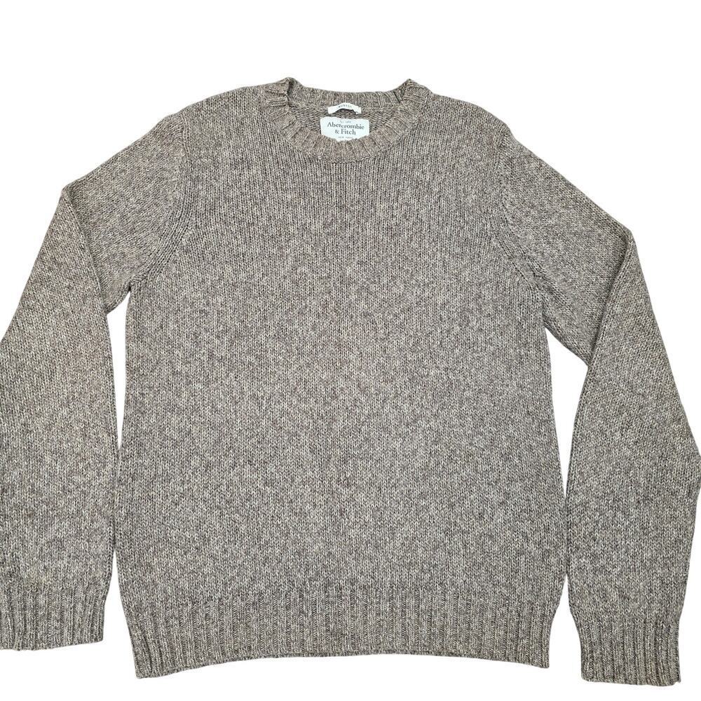 Abercrombie & Fitch Sweater M Muscle Brown Crewneck Smart Casual Winter Layering